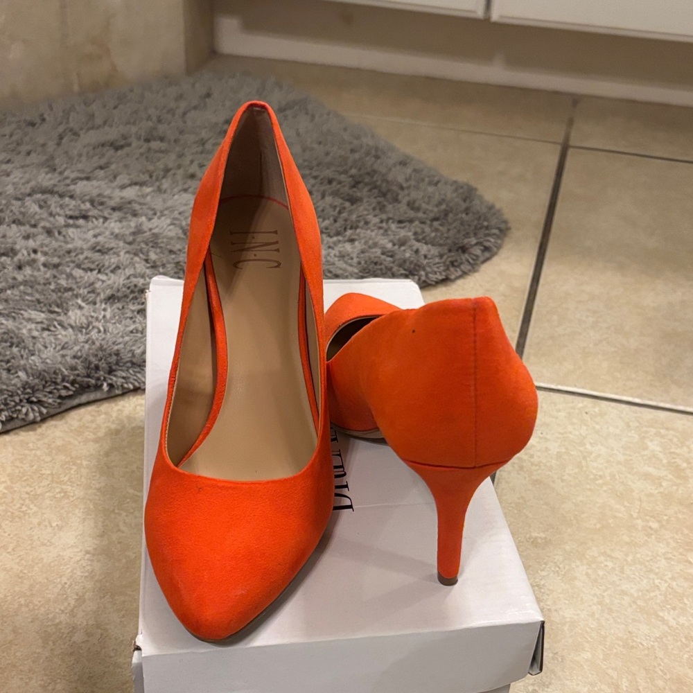 INC International Concepts Bright Orange Heels